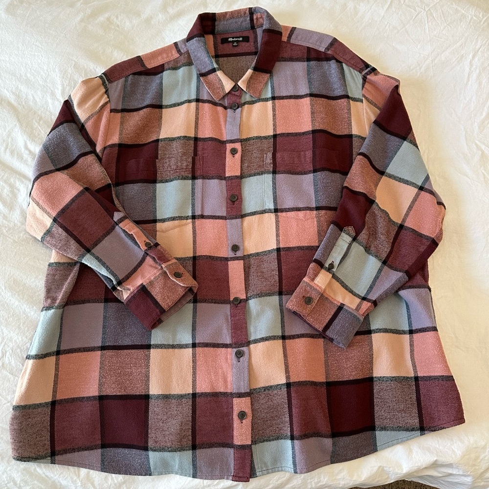Madewell Flannel Button Down Size 2X - Picture 2 of 4